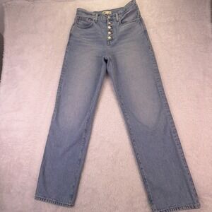Madewell Baggy Straight Jean Womens 26 High Rise Button-Fly Light Wash (26x30.5)